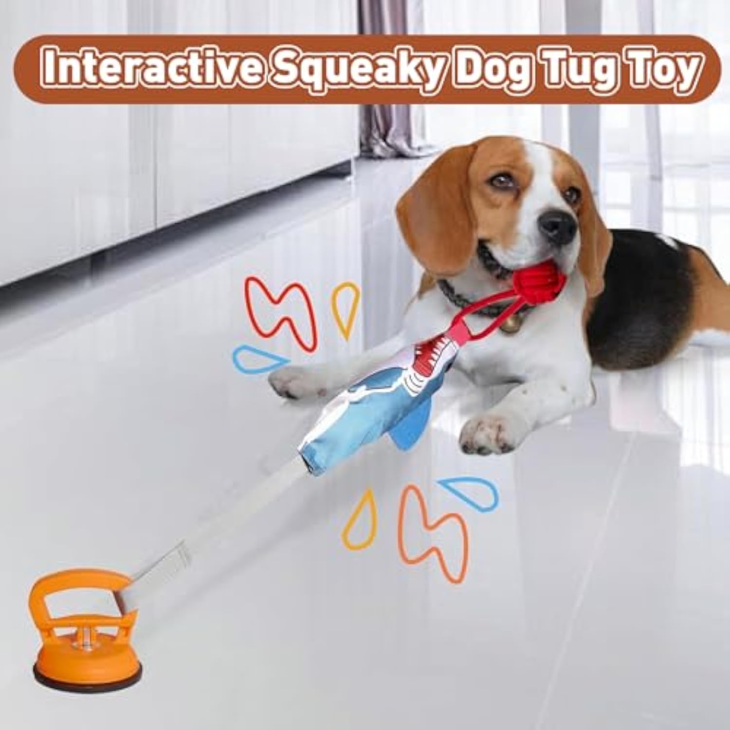 Juguete Interactivo para Perro con Sonido Juguete de Tira y Afloja con Forma de Tiburón.