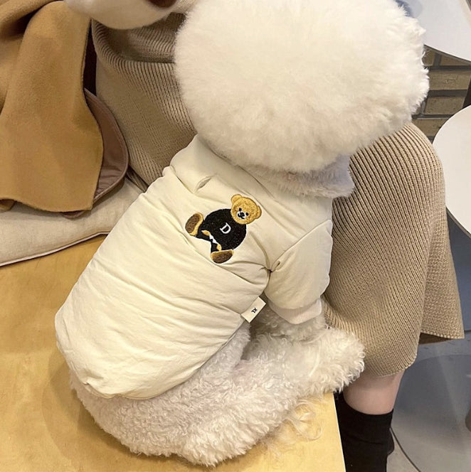 Chaqueta Gruesa y Cálida para Perro Gato Mascotas Versiones Argolla Tracción y Agujero de Paso