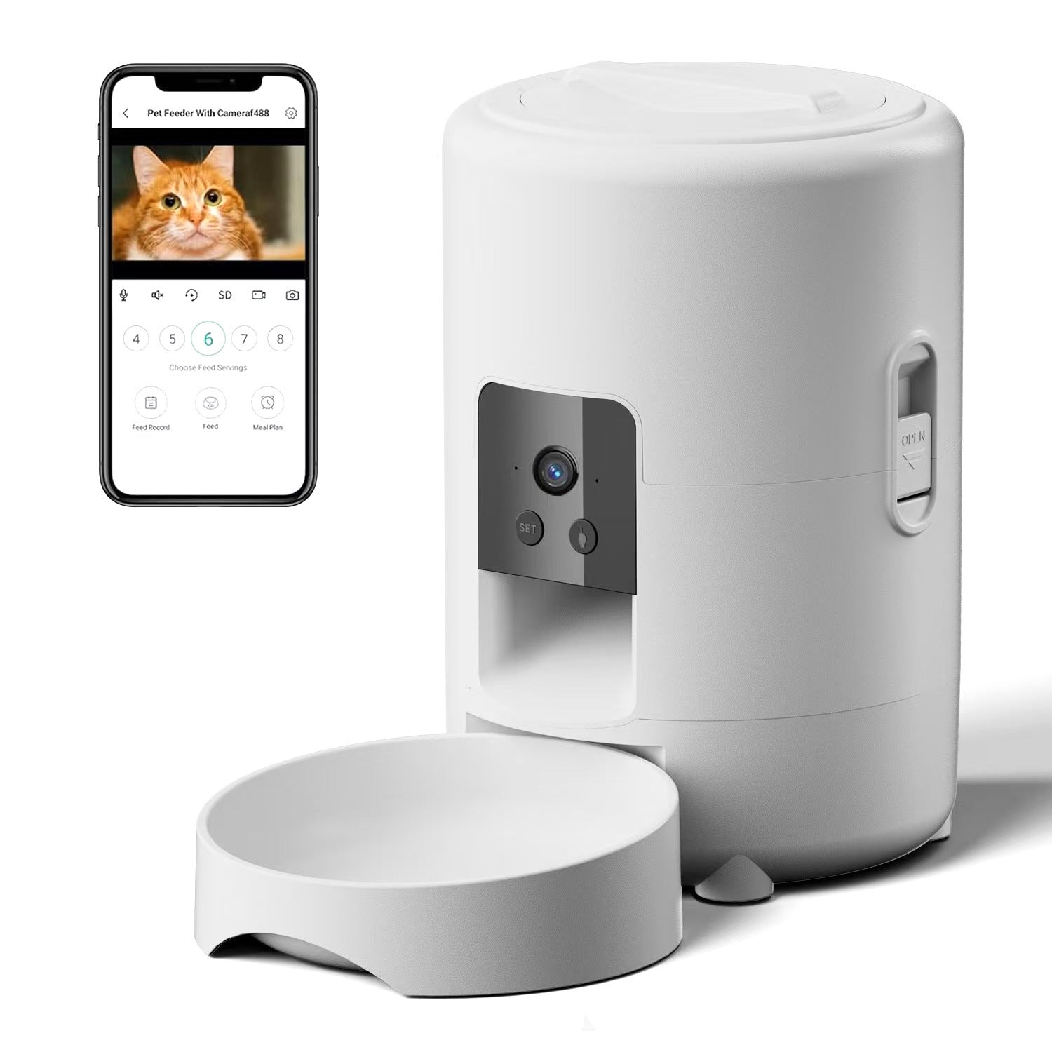 Comedero Inteligente para Perro Gato Mascotas de 2 l con Temporizador y WIFI.