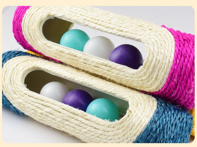 Tambor Largo de Sisal  Tres Bolas para Gato