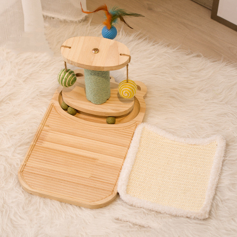Rascador Interactivo para Gato Madera Maciza Modelos a elegir