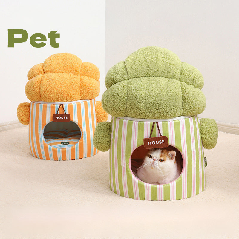Cama Cerrada de Fantasia para Gato Mascotas