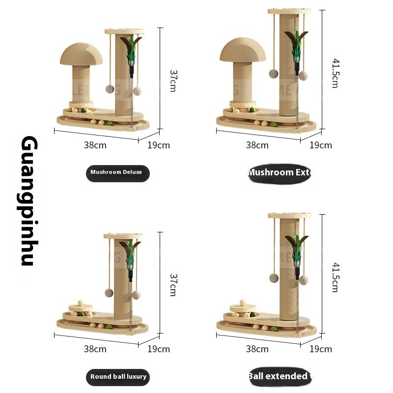 Varios Modelos de Rascador Juguete Giratorio de Madera Maciza para Gato