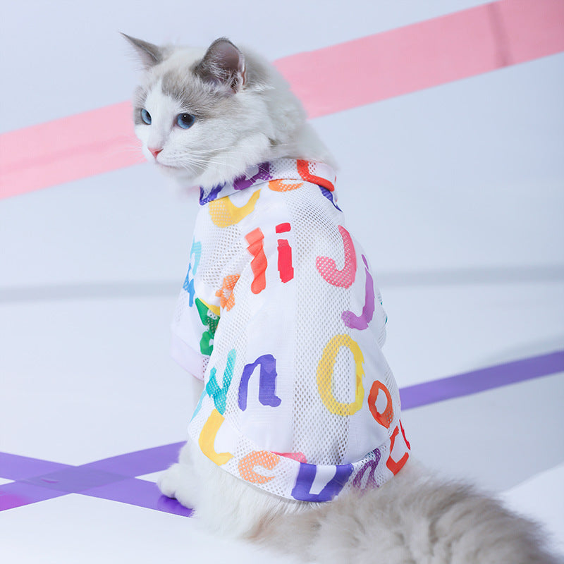 Ropa para Gato Bonito Chaleco Letras de Colores