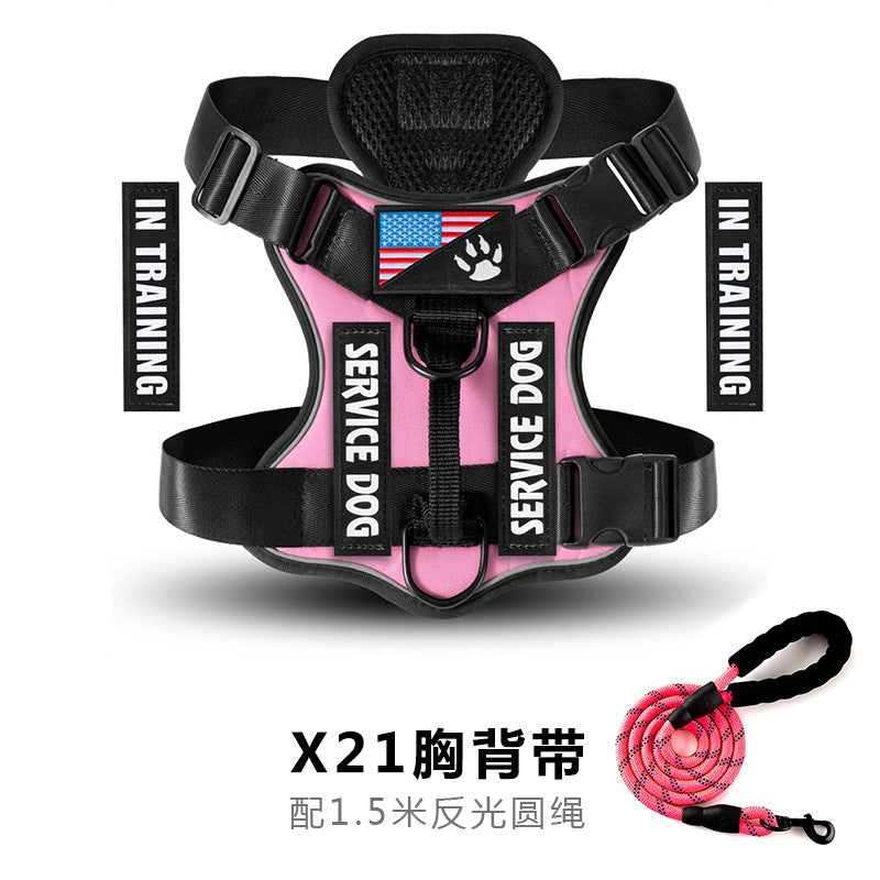 Arnés Correa de Pecho Táctica Reflectante para Perro Mascota