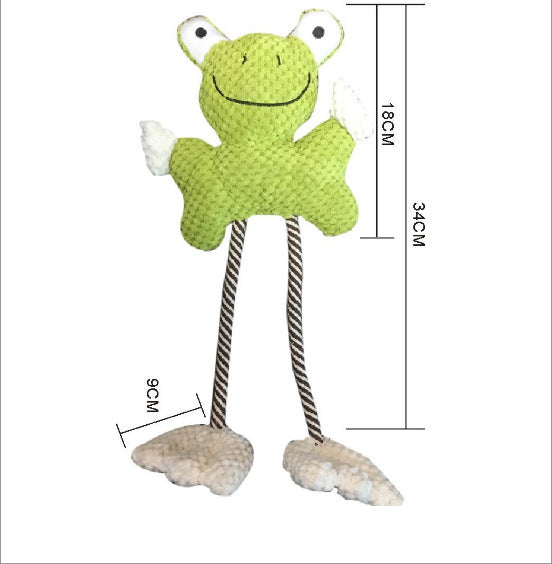 Juguete Rana Pato de Cuerda de Algodón con Sonido para Mascota Perro