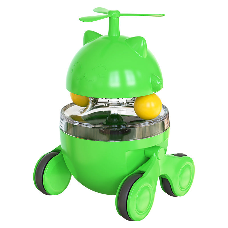 Juguete Gato Vaso Coche Helicóptero Giratorio Dispensador de Comida.