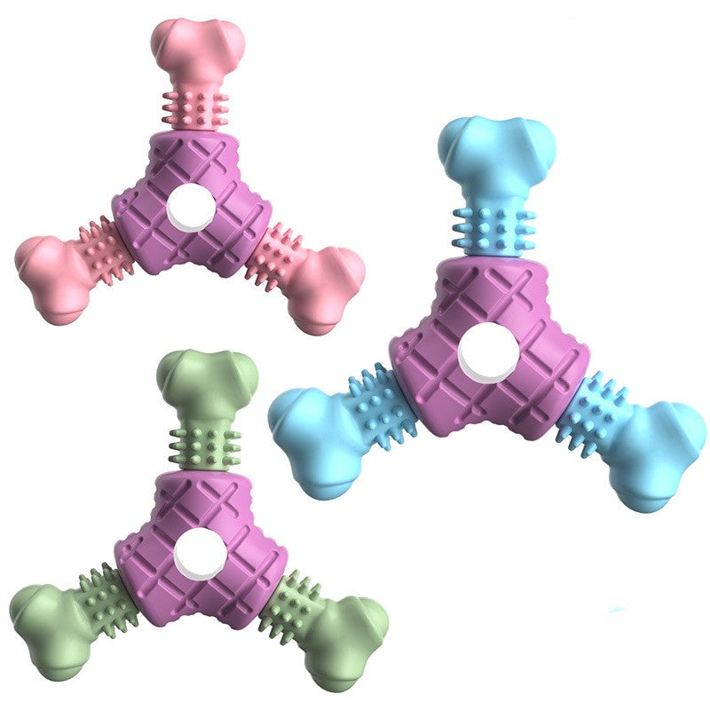 Juguete para Perro Mascota Triangle Meat TPR para Morder y Limpieza Dientes