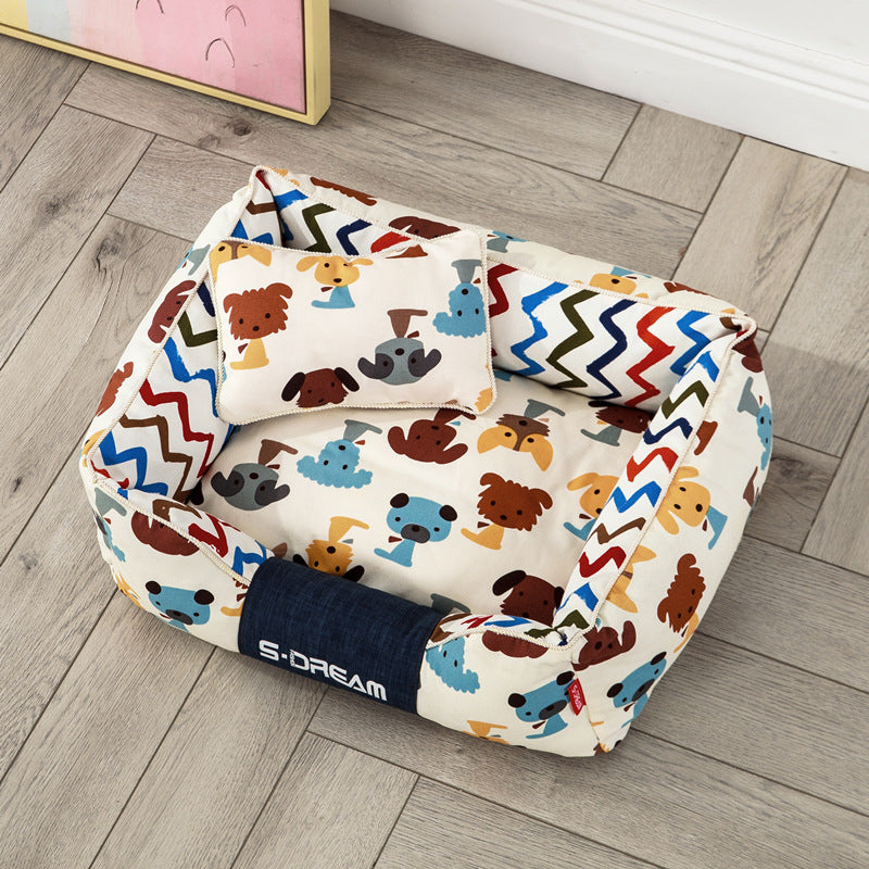 Cama Premium para Perro Mascotas con Diseño Elegante y Colorido