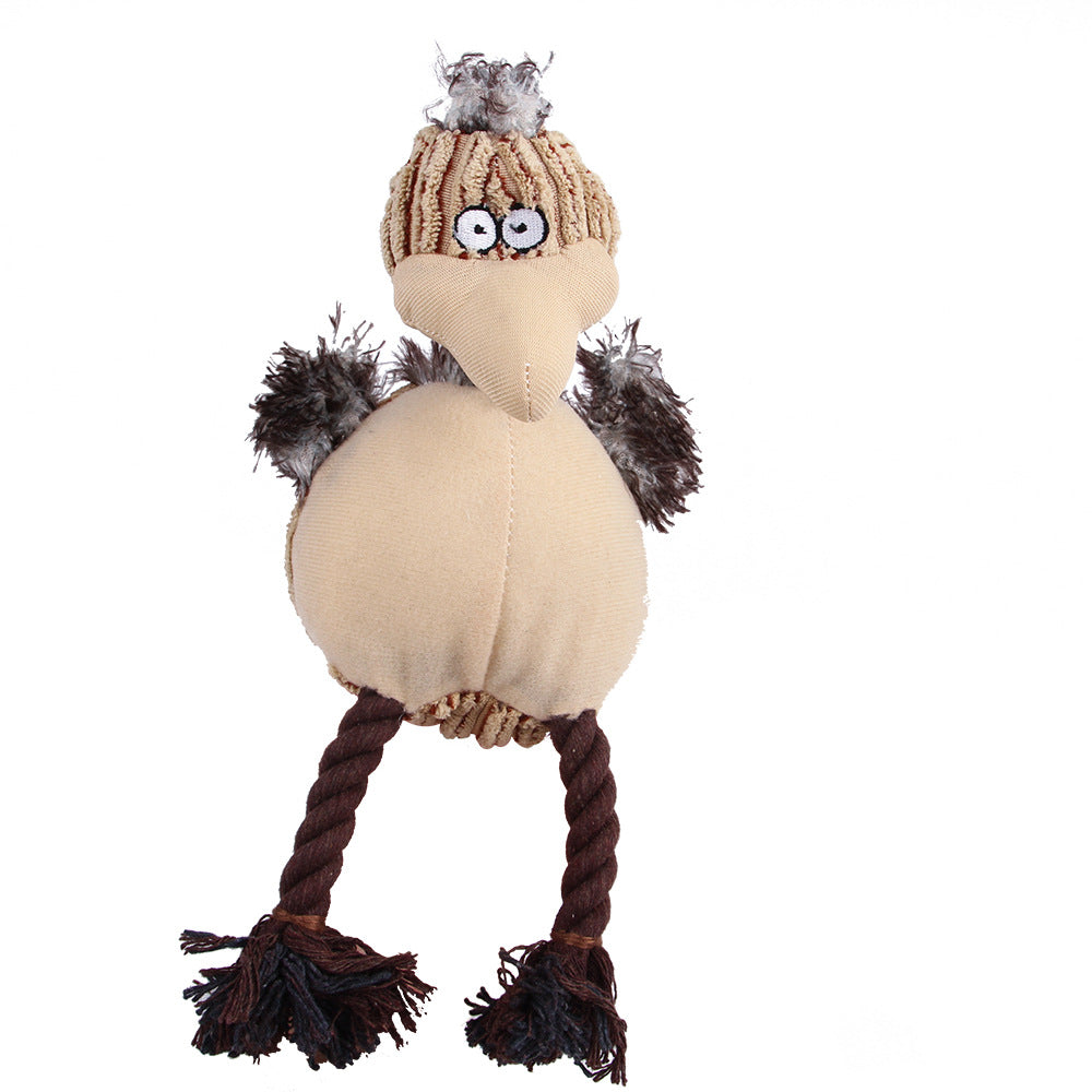 Juguete Peluche y Cuerda para Perro Mascota Resistente a Mordeduras Ayuda a la Limpieza de los Dientes Forma Pájaro.