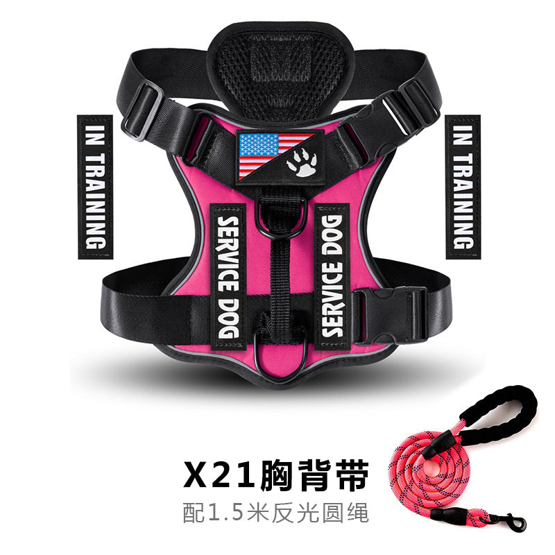 Arnés Correa de Pecho Táctica Reflectante para Perro Mascota