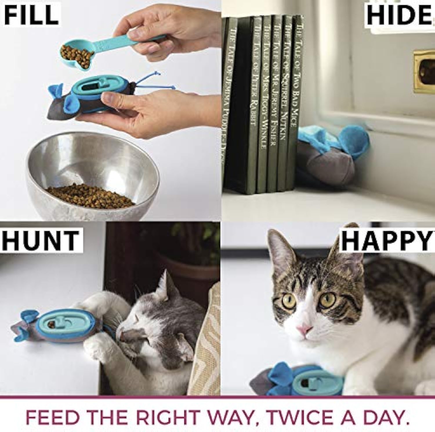 Dispensador Interactivo de Comida Golosinas para Gato Fomenta el Instinto Natural de Caza.