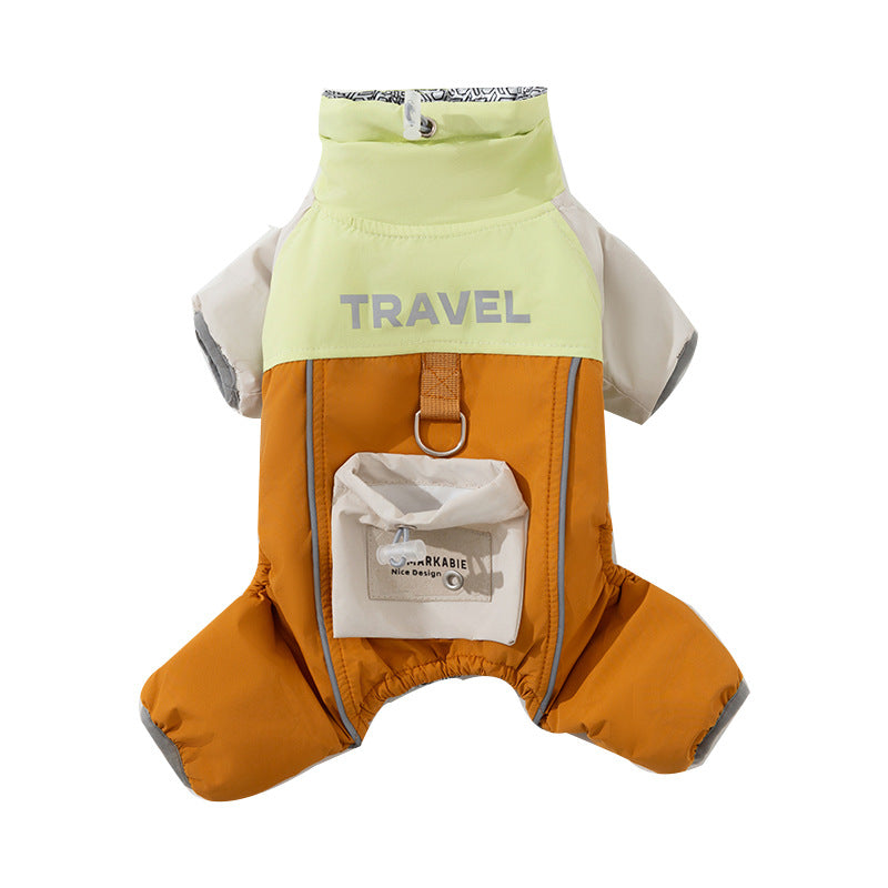 Chaqueta Elegante y LLamativa de Algodón con Bolsillo para Perro Mascota