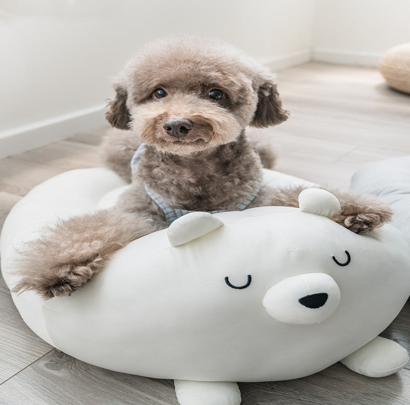 Cama Forma Oso Pingüino para Mascota Perro Gato Verano
